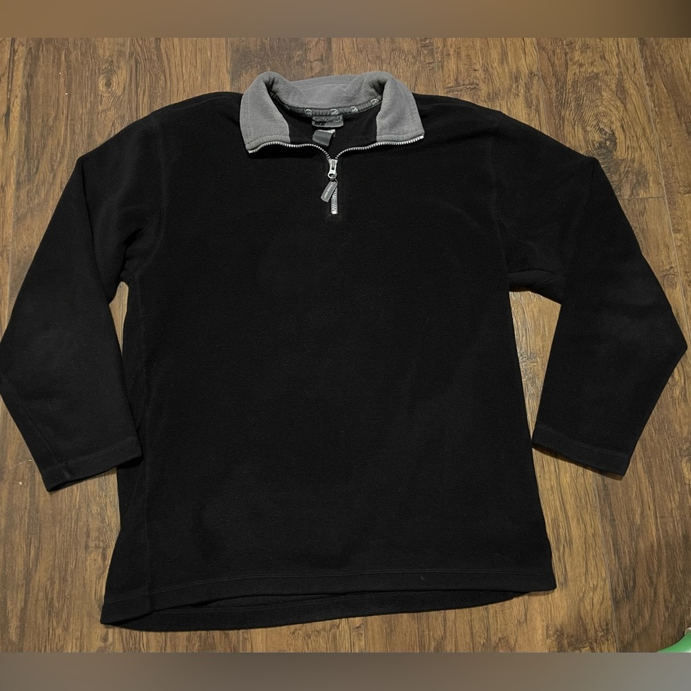 Colorado black thick fleece 3/4 zipper pullover sweater with grey collar XL